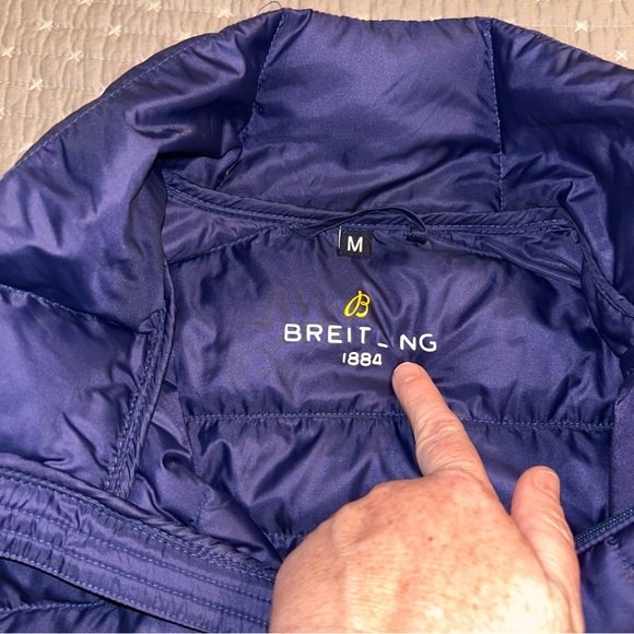 Breitling Men’s Navy Down Gilet Puffer Vest Size Medium - Picture 8 of 8